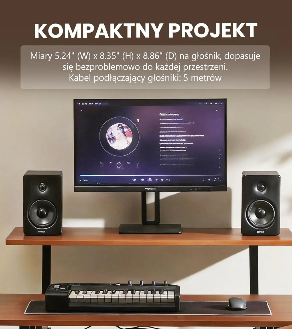 Edifier M90 Głośniki półkowe, 100W RMS Lauta Stacjonarne, Hi-Res Audio, LDAC, Bluetooth 6.0 Lauta Kompaktowe, HDMI eARC/USB-C/AUX Wejście, SUB OUT Lauta Zasilane, Stereokontrolka do TV/PC - biały