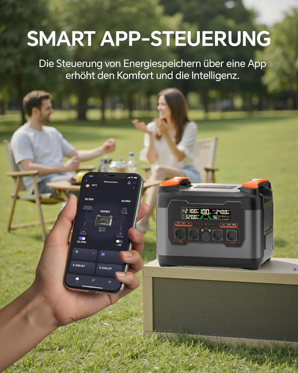 S2400 przenośna stacja zasilająca 2047,5 Wh/2400 W (szczyt 4000 W), elektrownia balkonowa z pamięcią, wielofunkcyjny akumulator z mikroinwerterem, DC 24 V/MPPT 1200 W, generator solarny do