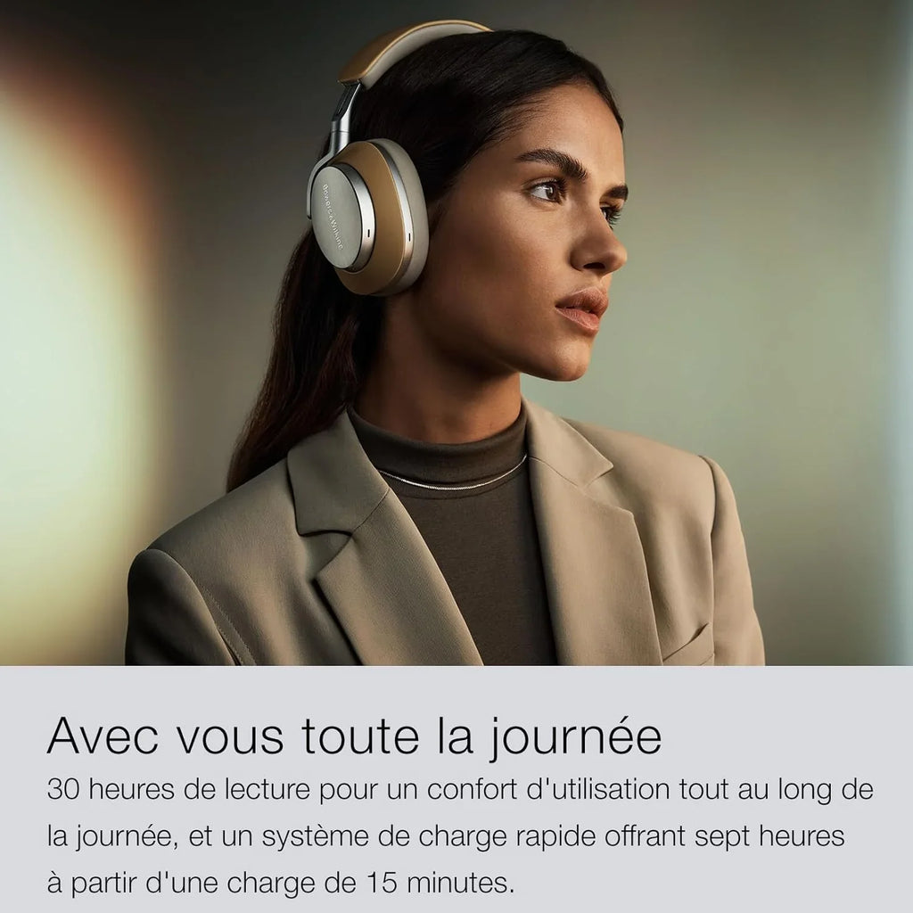 Bowers & Wilkins FP42978 PX8 bezprzewodowe słuchawki nauszne z Bluetooth i redukcją szumów, beżowe