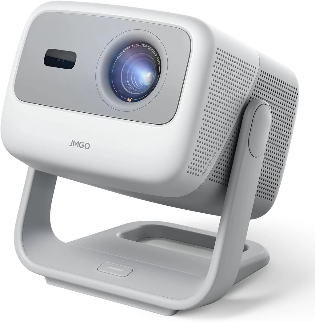JMGO N1S 4K Mini Projektor, potrójny laser, 1100 lumenów ISO, szybki autofokus z gimbalem, Google TV, Netflix, 110% BT.2020, HDR10, 10W Dolby Audio, 3D Blu-ray, 200 na zewnątrz, do gier, na imprezy