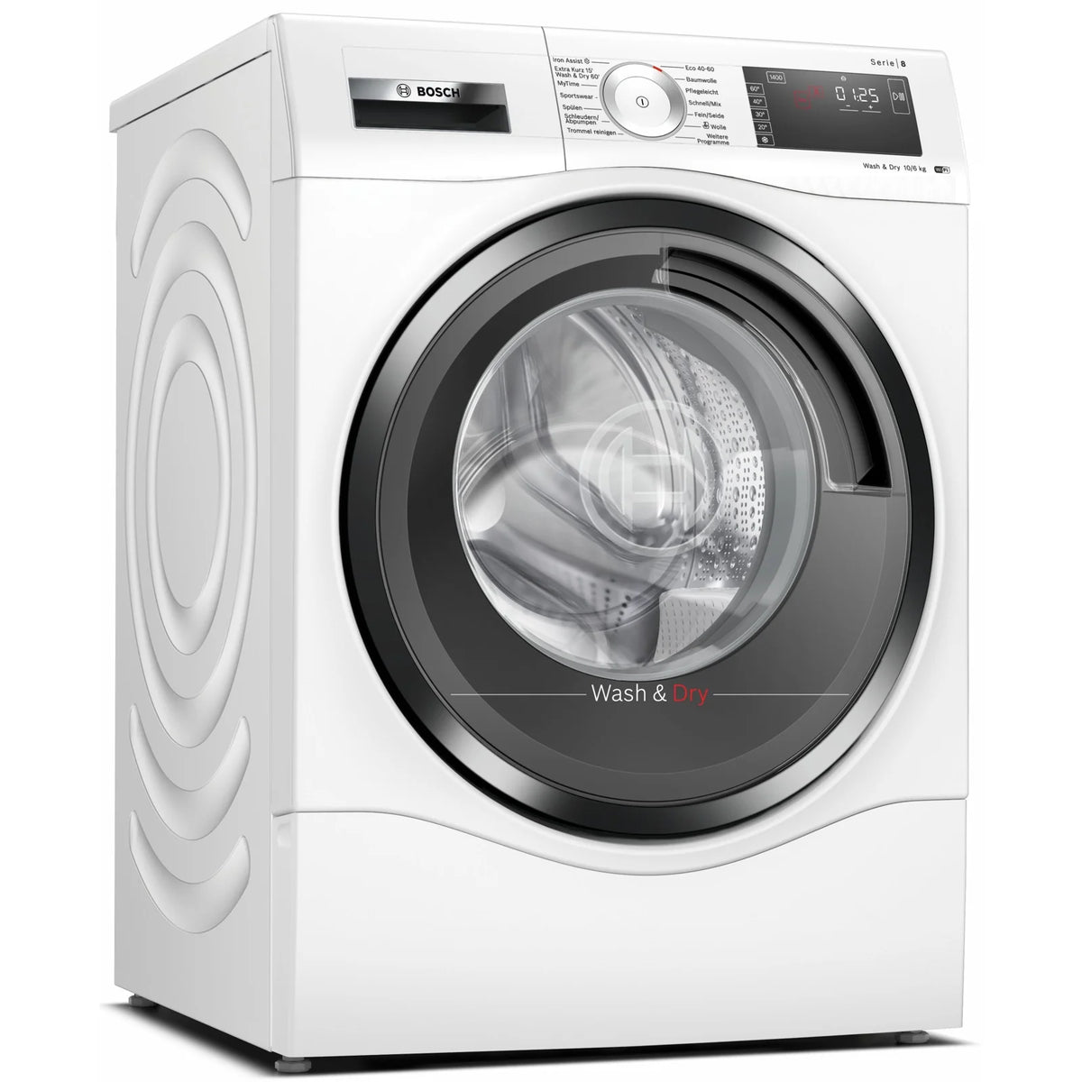 Pralko-suszarka Bosch serii 8 WDU28513 z 2026 r., 10/6 kg, 1400 obr./min, czarno-szara