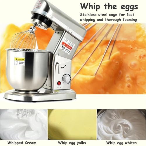 Profesjonalny mikser stojakowy, 3 Speed 10L Mixing Bowl 500W Electric z Beater & Dough Hok, komercyjny mikser kuchenny i ciasto, biały