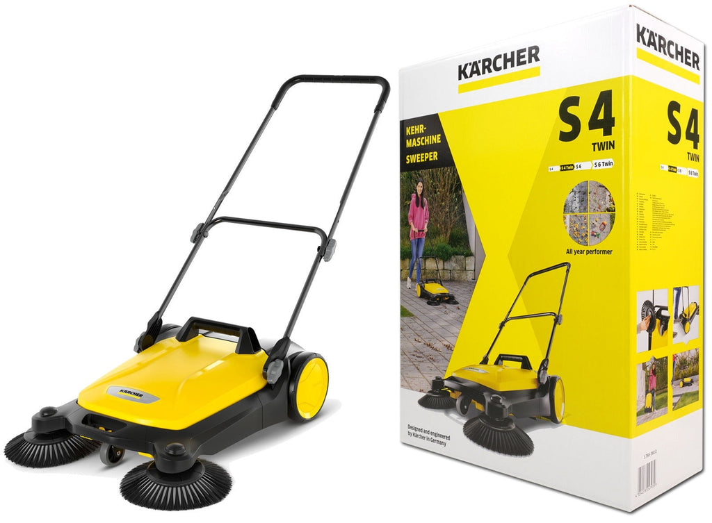 KARCHER S 4 TWIN ZAMIATARKA DO KOSTKI LIŚCI RĘCZNA 2 SZCZOTKI