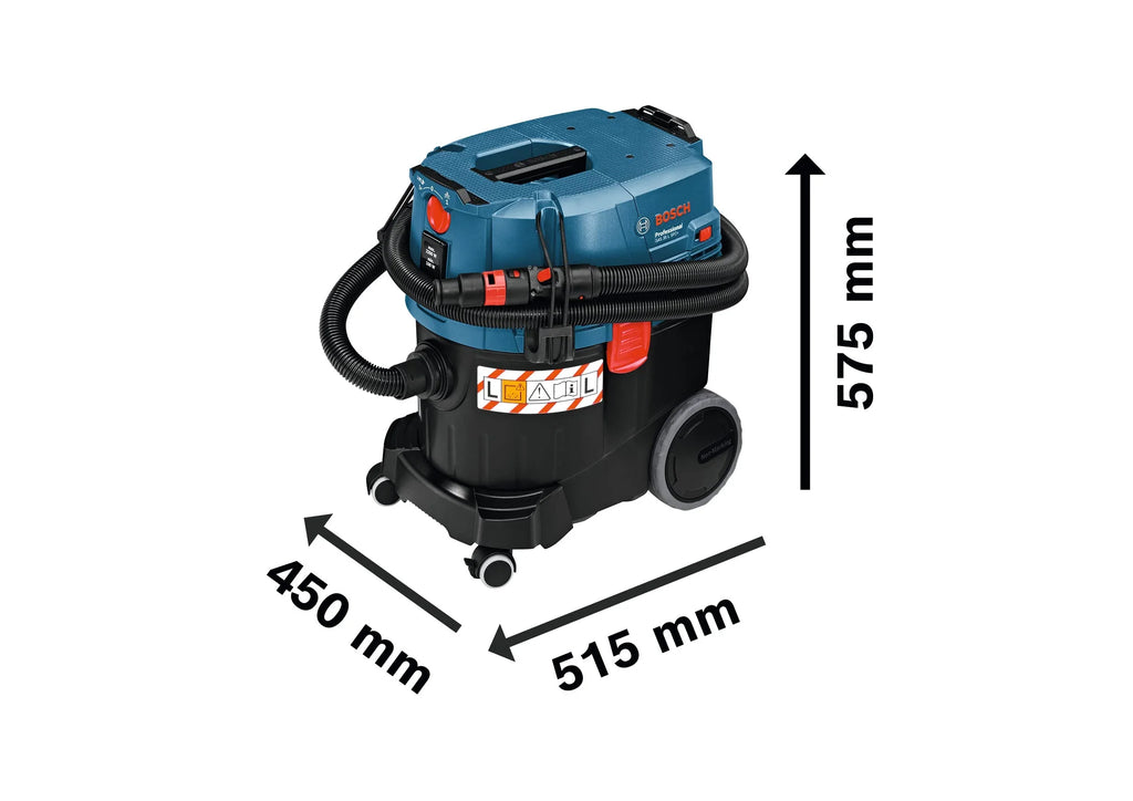 Bosch Professional: odkurzacz do pracy na mokro i sucho GAS 35 L SFC+ (1 200 W, 3 rury chromowane, wąż 3 m, zestaw dysz podłogowych, 1 filtr płaski fałdowany, worek na pył)