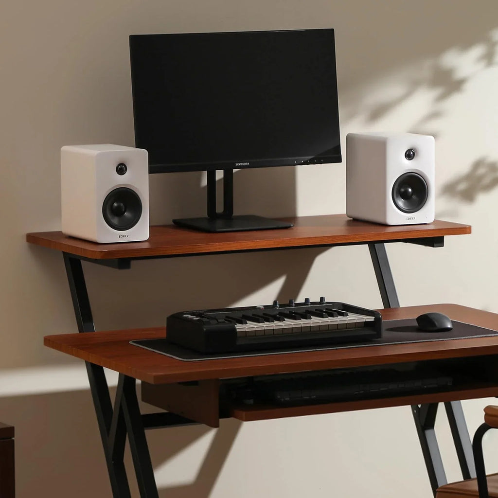 Edifier M90 Głośniki półkowe, 100W RMS Lauta Stacjonarne, Hi-Res Audio, LDAC, Bluetooth 6.0 Lauta Kompaktowe, HDMI eARC/USB-C/AUX Wejście, SUB OUT Lauta Zasilane, Stereokontrolka do TV/PC - biały