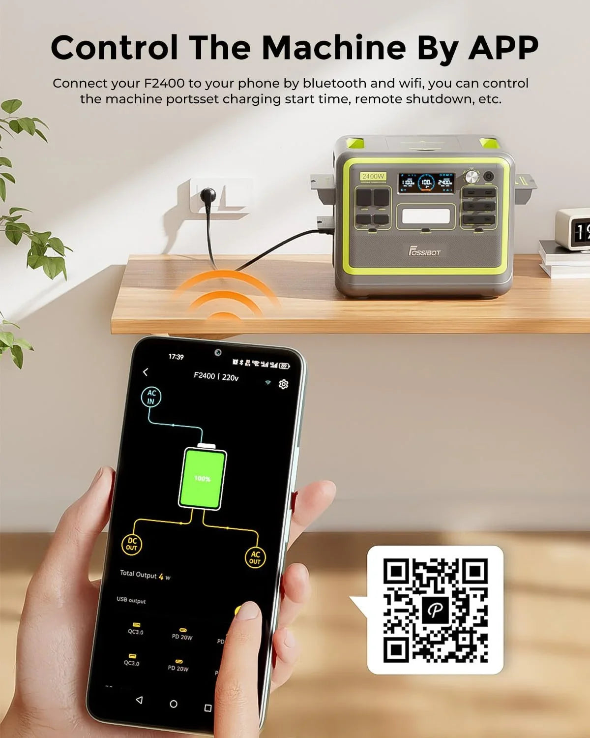 FOSSIBOT-Polska Elektrownia stacja zasilania F2400 paneli słonecznych 420 W, 2048Wh 2400W APP XT90, stacja kempingowa, podróż, szybkie płukanie 1,5 godziny, 5 letnia gwarancja producenta