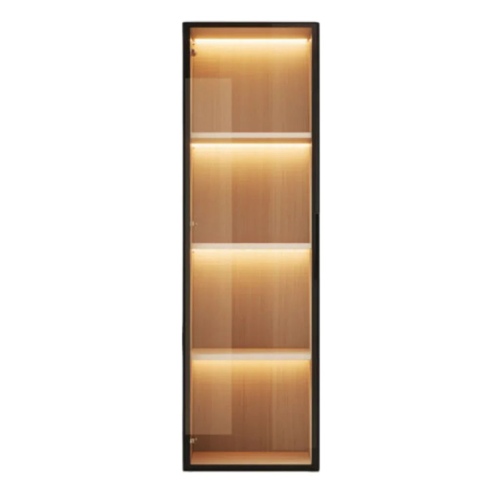 Szafka wisząca z podświetleniem LED i szklanymi drzwiami - design nowoczesny.