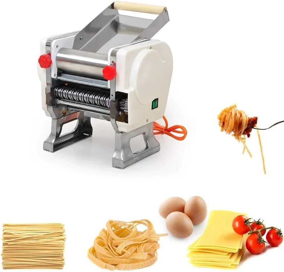 Maszyna do makaronu, maszyna do makaronu 180 W elektryczna maszyna do makaronu, komercyjna elektryczna maszyna do robienia makaronu, idealna do spaghetti, lasagne lub pierogów, krajalnica do makaron