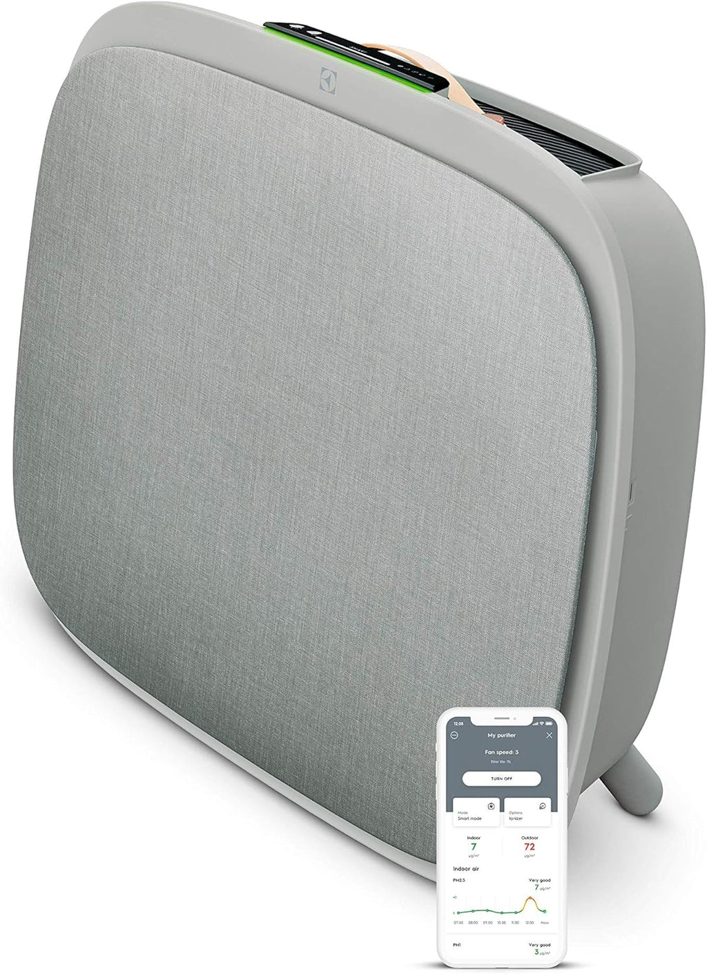 Electrolux Well A7 Oczyszczacz Powietrza, Tworzywo Sztuczne/Tkanina, Szary, 600 W