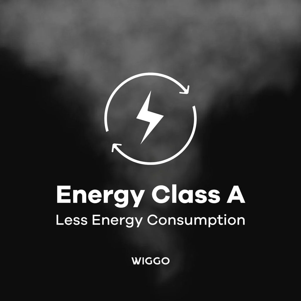 Wiggo A942G okap kuchenny 90 cm bez głowy I wylot powietrza obiegowego 626 m³/h – wyświetlacz dotykowy 4 stopnie I klasa efektywności energetycznej A skośny okap wraz z 2 filtrami węglowymi I okap