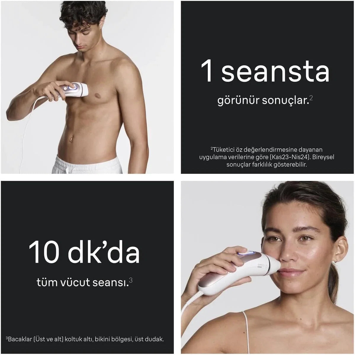 Braun Lumiere Pulsee Intelligent Skin i·expert PL7431, biały i brązowy - domowa alternatywa dla lasera, przewodowa, z kieszenią, brzytwą Gillette Venus, 4 głowice, podłączony do aplikacji