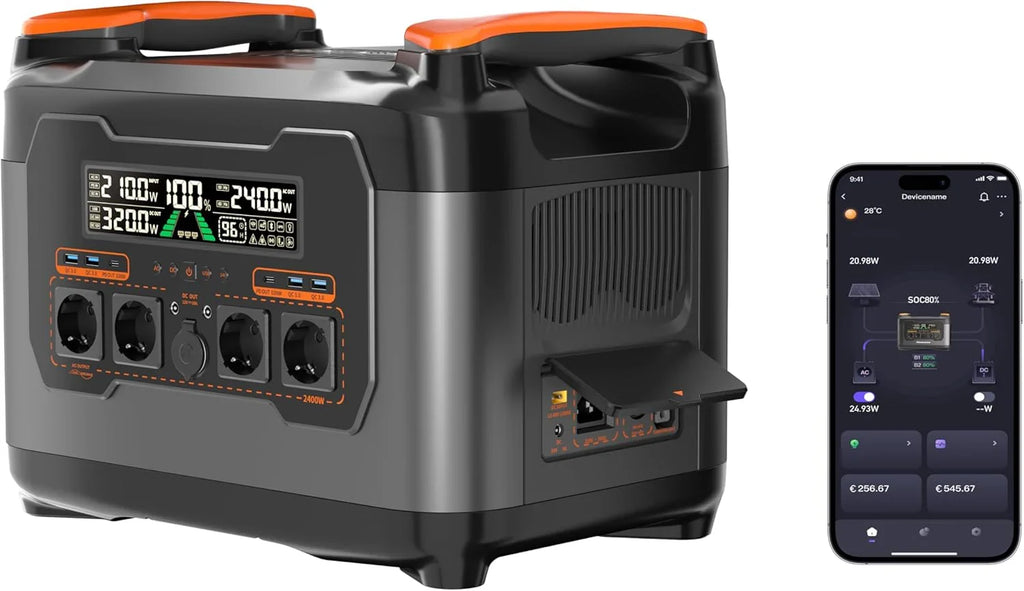 S2400 przenośna stacja zasilająca 2047,5 Wh/2400 W (szczyt 4000 W), elektrownia balkonowa z pamięcią, wielofunkcyjny akumulator z mikroinwerterem, DC 24 V/MPPT 1200 W, generator solarny do
