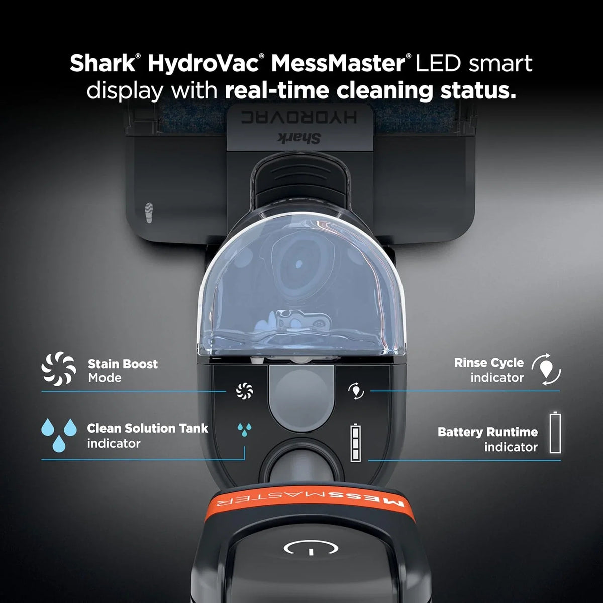 Odkurzacz przewodowy Shark HydroVac MessMaster na mokro i sucho, 3 w 1, uniwersalny mop i system samoczyszczący, lekki, mocne ssanie, do twardych podłóg i dywanów, granatowy, WD161