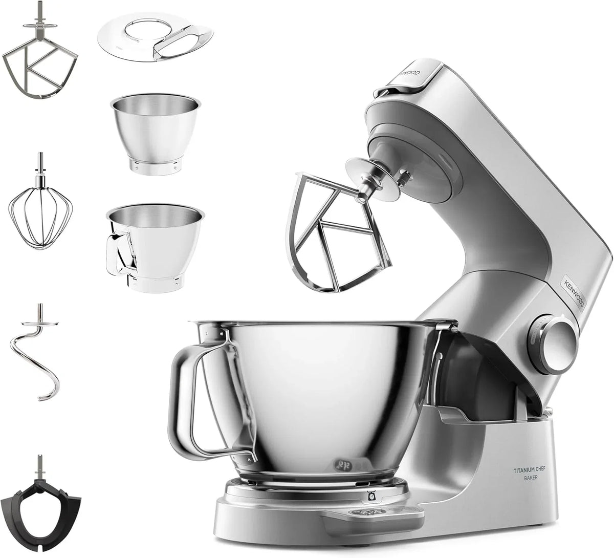 Kenwood Titanium Chef Baker Mikser, Srebrny, 5/3,5 l