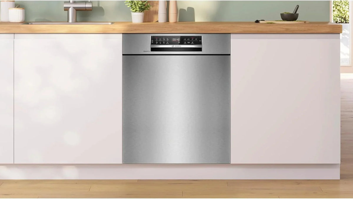Bosch SMU6ECS12E seria 6, zmywarka do zabudowy, Home Connect, Extra Clean strefy: intensywne mycie dla najbardziej uporczywych zabrudzeń, pomoc mycia, stal, 60 cm
