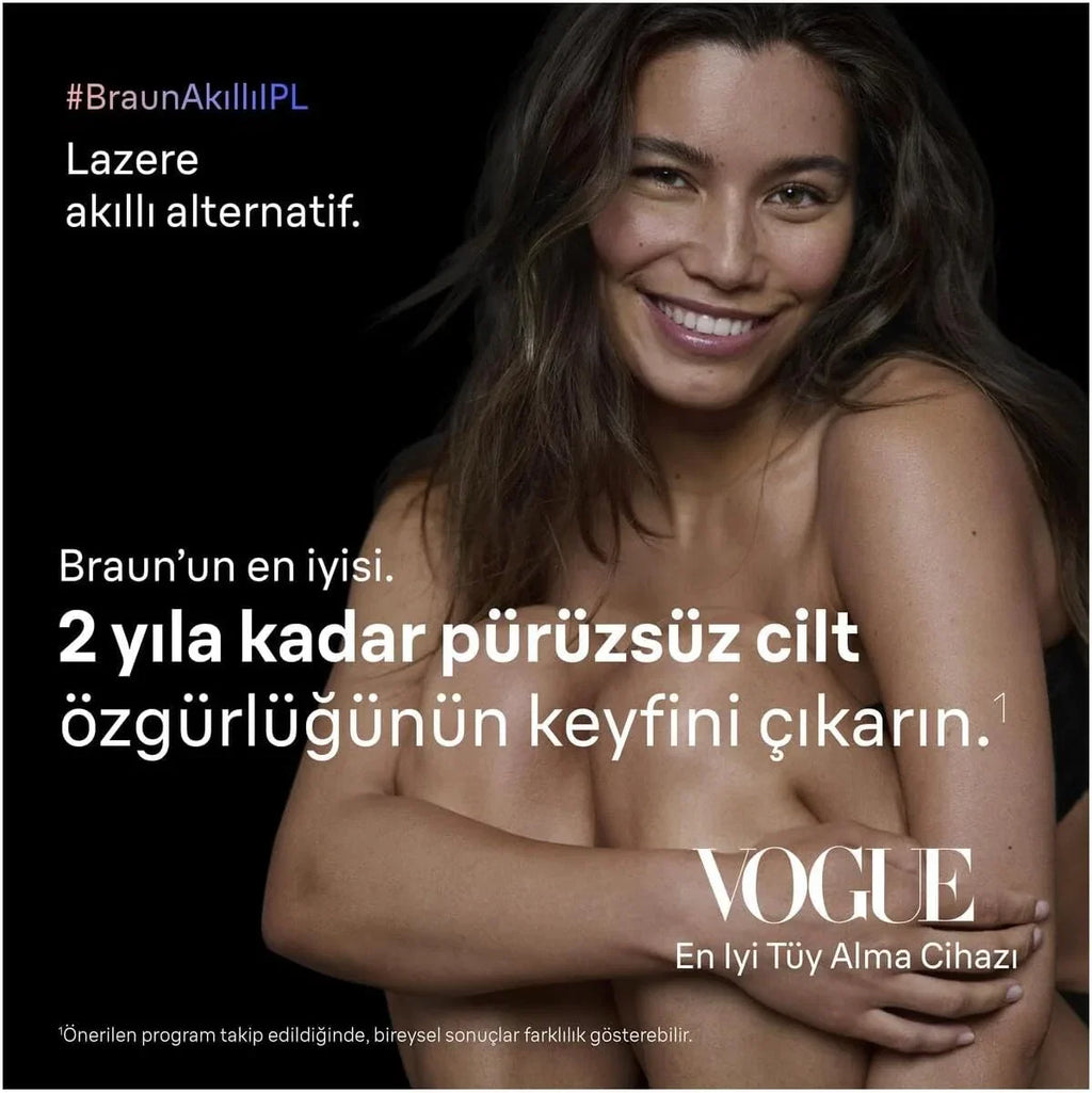 Braun Lumiere Pulsee Intelligent Skin i·expert PL7431, biały i brązowy - domowa alternatywa dla lasera, przewodowa, z kieszenią, brzytwą Gillette Venus, 4 głowice, podłączony do aplikacji