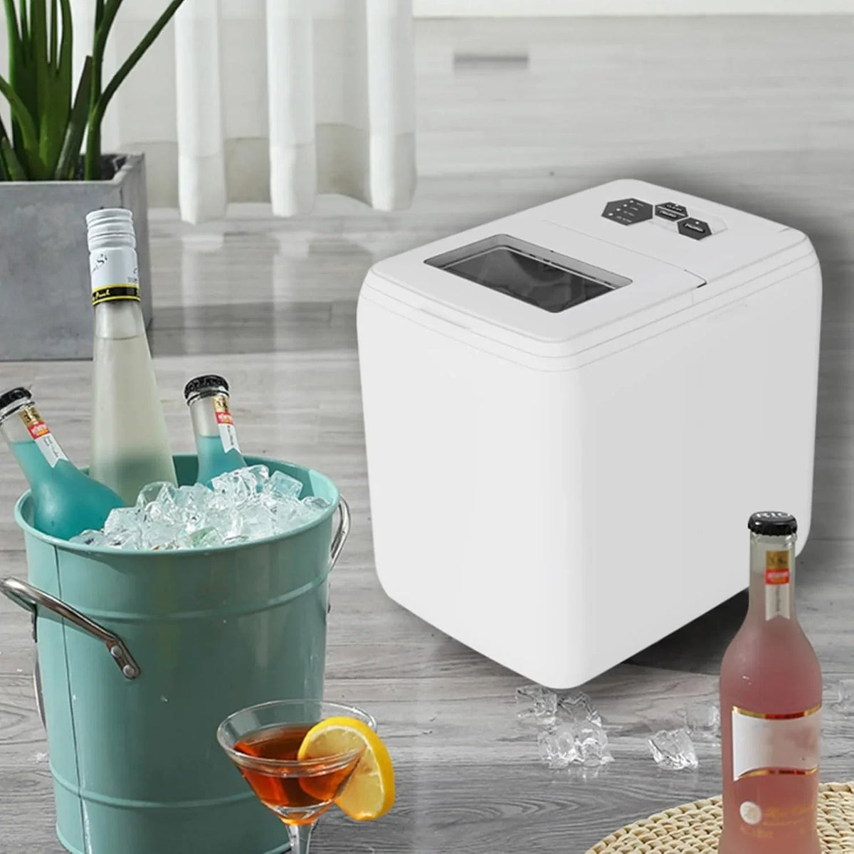 Maszyna do lodu Kostkarka do lodu do użytku domowego do użytku na zewnątrz 24lbs mini kostkarka do lodu szybka kostkarka blat do domu/biura/baru elektryczna przenośna kostkarka do lodu Maszyna do lodu