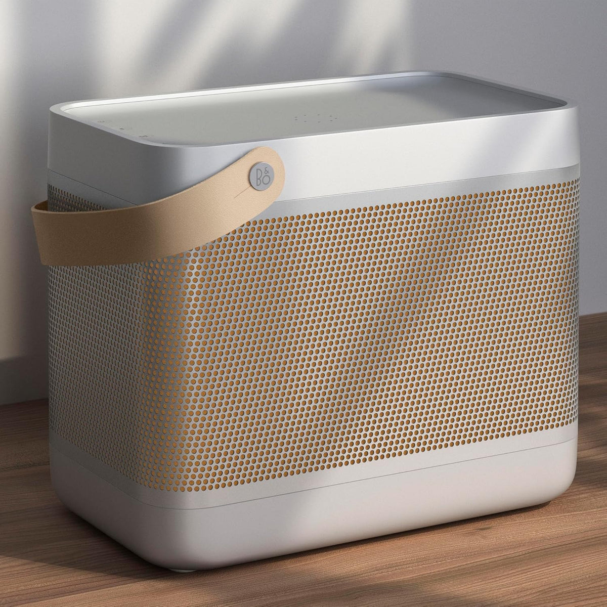 Bang & Olufsen Beolit 20 Przenośny głośnik z bluetooth, z ładowaniem bezprzewodowym, głośny dźwięk 360 stopni, głośnik do domu i na zewnątrz, ładowarka Qi do telefonu - Grey Mist
