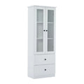 Nowoczesna biała witryna z szybami i szufladami