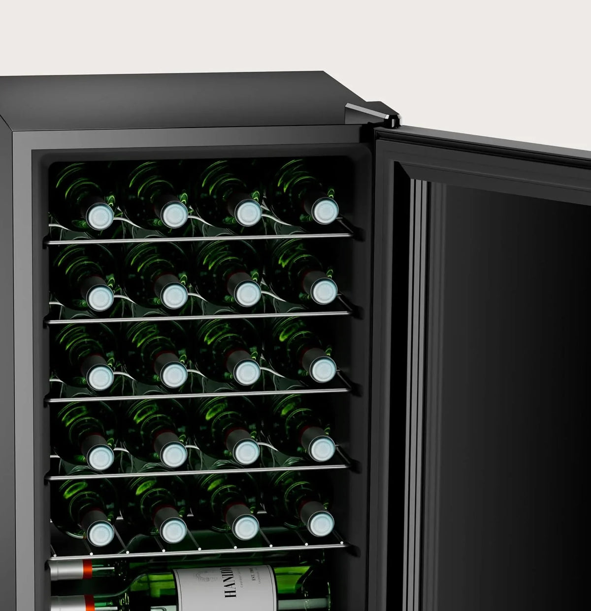 EVVO VT24 szafka na wino, 24 butelki, cicha chłodziarka do wina, mała lodówka do wina, mini lodówka do wina, mini mini lodówka, pionowy stojak na wino