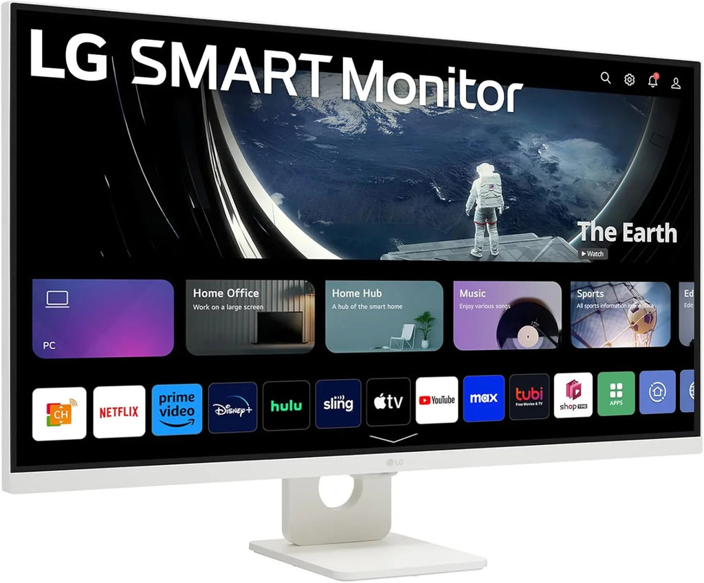 LG 32U721SA-W.AEU, inteligentny monitor, 32, 4K UHD (3840 x 2160), HDR10, IPS, webOS 24, USB-C (65 W), Bluetooth, DCI-P3 90%, funkcje Smart TV, HDMI, DisplayPort, czarny