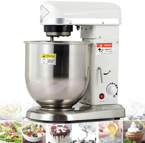 Profesjonalny mikser stojakowy, 3 Speed 10L Mixing Bowl 500W Electric z Beater & Dough Hok, komercyjny mikser kuchenny i ciasto, biały